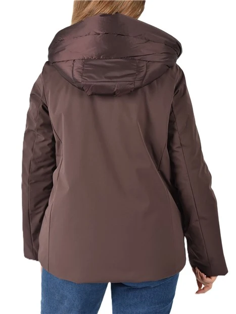 CAPPOTTO CORTO IMBOTTITO FULL ZIP DONNA BORDEAUX