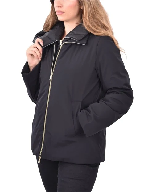 PIUMINO CORTO IMBOTTITO FULL ZIP DONNA NERO