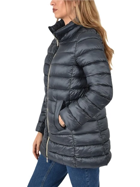 PIUMINO CORTO IMBOTTITO FULL ZIP DONNA ANTRACITE