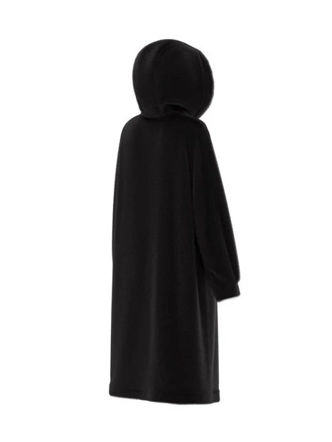 CAPPOTTO LUNGO REVERSIBILE CON CAPPUCCIO DONNA NERO