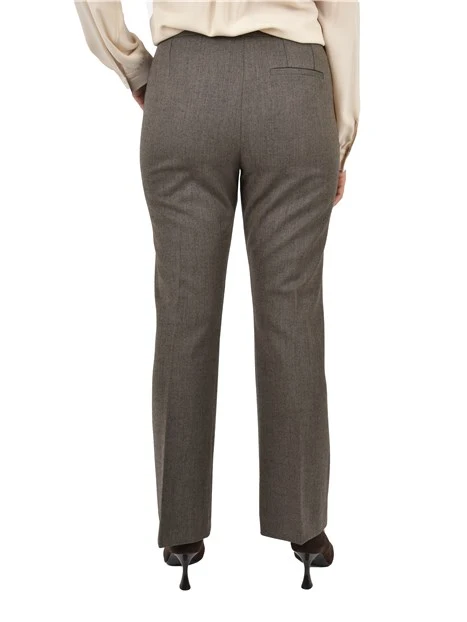 PANTALONI A ZAMPA CON PINCES TORQUAY DONNA MARRONE