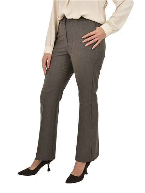 PANTALONI A ZAMPA CON PINCES TORQUAY DONNA MARRONE