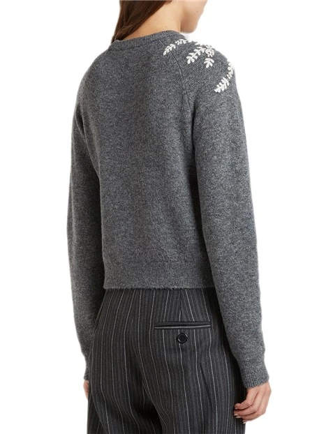 MAGLIA GIROCOLLO CON RICAMO LIUTAIO DONNA GRIGIO