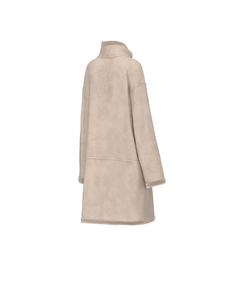 CAPPOTTO LUNGO REVERSIBILE MONOPETTO DONNA BEIGE