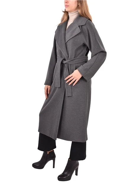 CAPPOTTO LUNGO PANNO SOFT DOPPIOPETTO DONNA GRIGIO