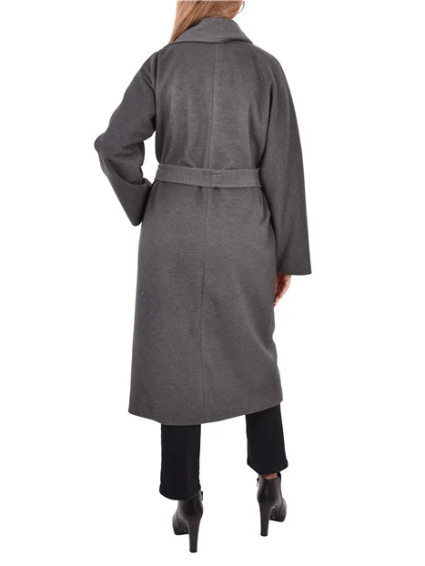 CAPPOTTO LUNGO PANNO SOFT DOPPIOPETTO DONNA GRIGIO