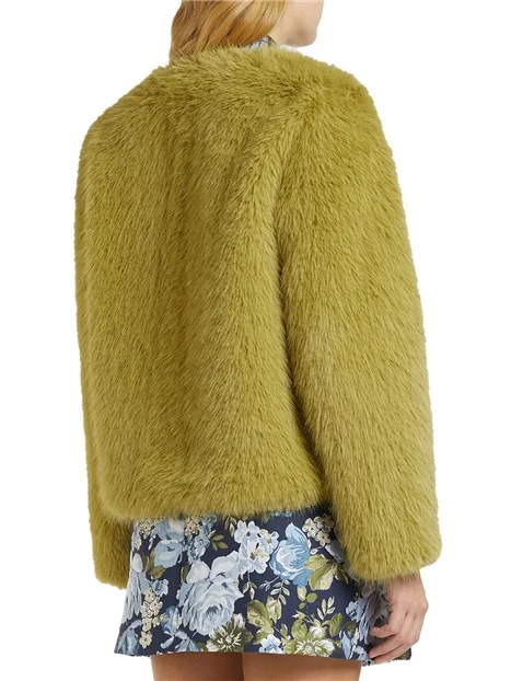 CAPPOTTO CORTO EFFETTO PELLICCIA OVIDIO DONNA VERDE