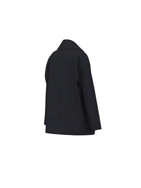 CAPPOTTO CORTO IN PANNO MISTO LANA DONNA BLU