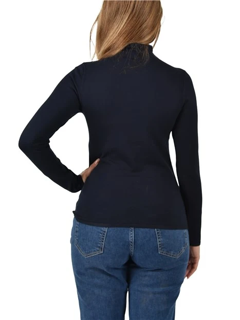 MAGLIA DOLCEVITA FILATO IN VISCOSA DONNA BLU
