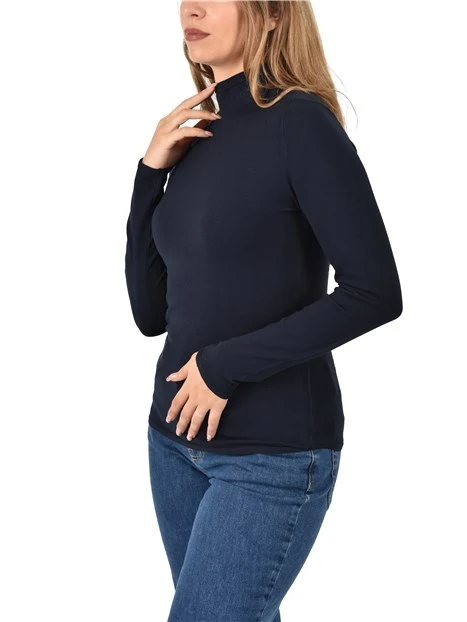 MAGLIA DOLCEVITA FILATO IN VISCOSA DONNA BLU