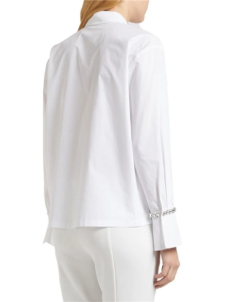 CAMICIA CON DECORAZIONI IN STRASS DONNA BIANCO