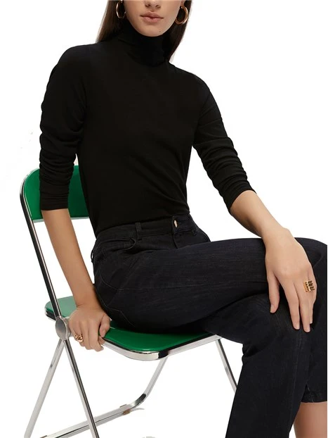 MAGLIA DOLCEVITA FILATO IN VISCOSA DONNA NERO