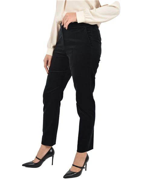 PANTALONE CHINO IN VELLUTO LISCIO DONNA NERO