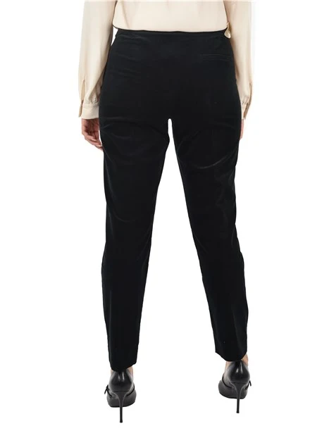 PANTALONE CHINO IN VELLUTO LISCIO DONNA NERO