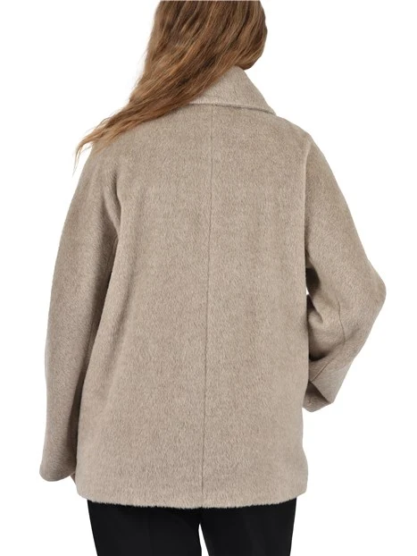 CAPPOTTO CORTO MISTO ALPACA DONNA ECRU