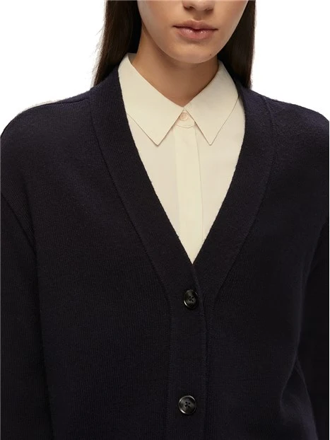 CARDIGAN IN LANA DONNA BLU