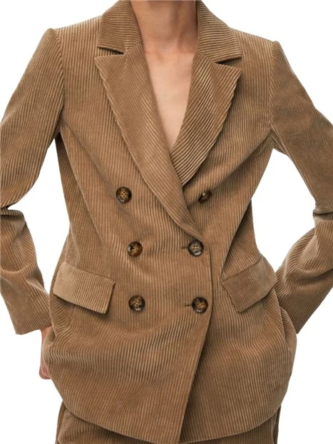 GIACCA BLAZER DOPPIOPETTO A COSTE CALAIS DONNA MARRONE