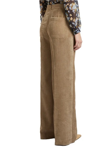 PANTALONE A COSTE TRILLO DONNA MARRONE