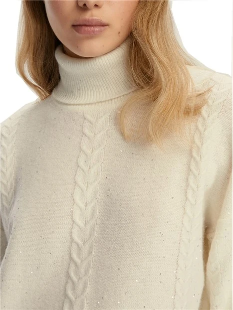 DOLCEVITA CON PAILLETTES DONNA BIANCO