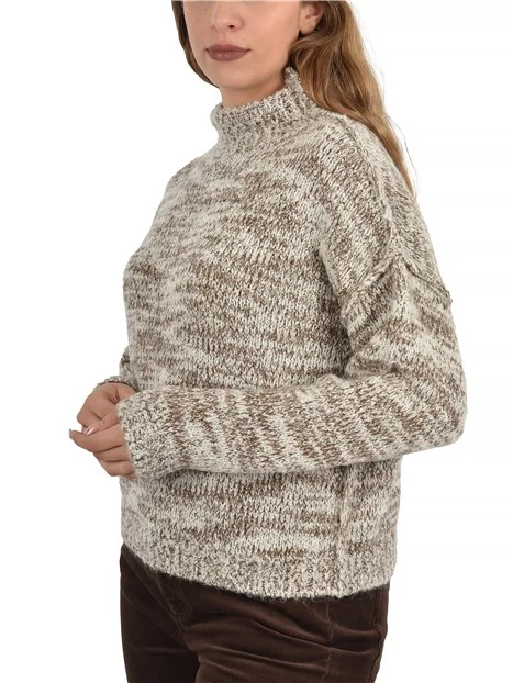 MAGLIA DOLCEVITA IN MISTO MOHAIR E LANA DONNA BEIGE
