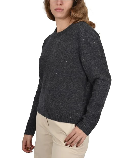 MAGLIA GIROCOLLO MISTO LANA DONNA ANTRACITE