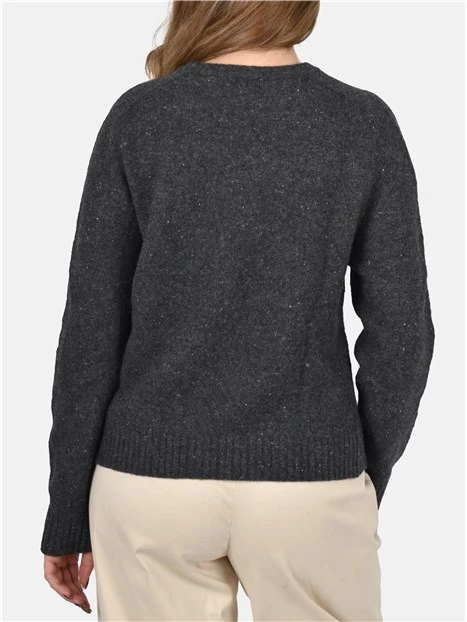 MAGLIA GIROCOLLO MISTO LANA DONNA ANTRACITE