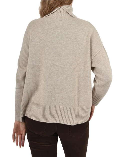 MAGLIA DOLCEVITA MISTO LANA CASHMERE SELCE DONNA BIANCO