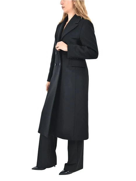 CAPPOTTO LUNGO IN MISTO LANA  DONNA NERO