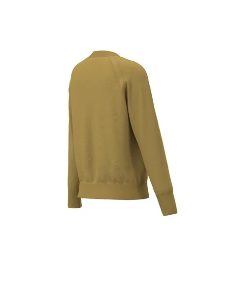 MAGLIA GIROCOLLO IN FILATO MISTO LANA CON LAVORAZIONI A COSTINE DONNA GIALLO