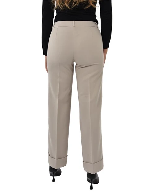 PANTALONI CHINO CON BOTTONE A VISTA DONNA BEIGE