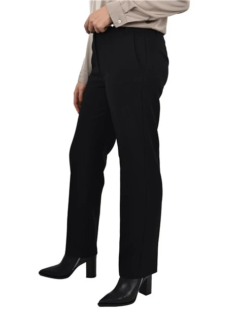 PANTALONI CHINO CON CHIUSURA NASCOSTA DONNA NERO