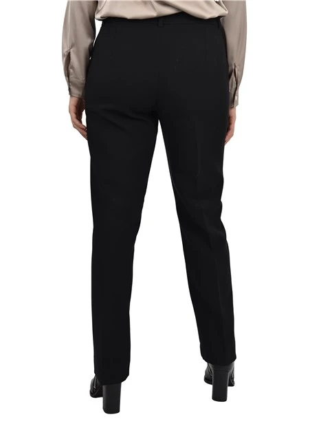 PANTALONI CHINO CON CHIUSURA NASCOSTA DONNA NERO