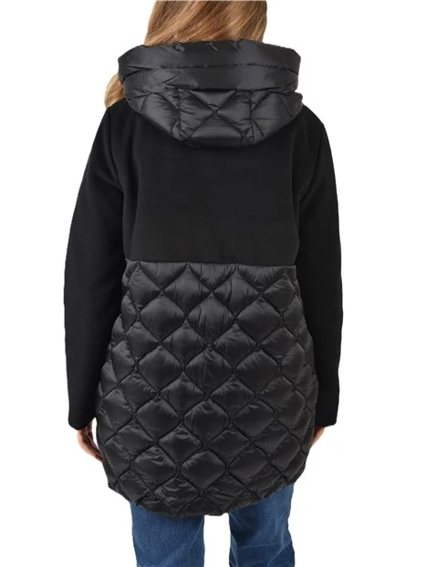 PIUMINO  CORTO IN PANNO SOFT DONNA NERO