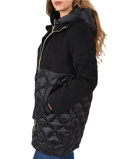 PIUMINO  CORTO IN PANNO SOFT DONNA NERO