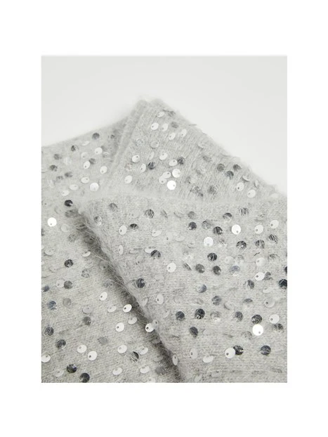 FOULARD CON PAILLETTES DONNA GRIGIO
