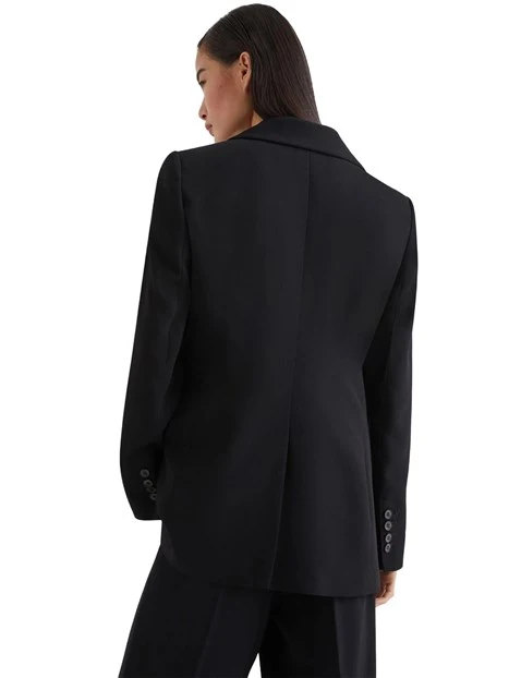 GIACCA MONOPETTO CON TASCHE LATERALI DONNA NERO