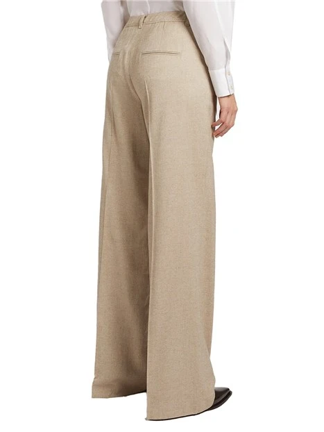 PANTALONE A PALAZZO CON PIEGA STIRATA PASCIA DONNA BIANCO