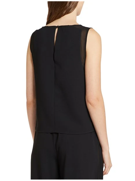 TOP SMANICATO GARDEN NERO DONNA