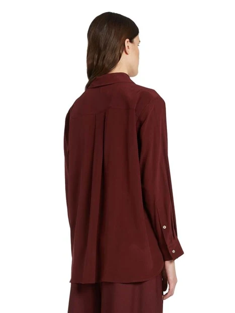 BLUSA IN SETA CON SCOLLO A V DONNA BORDEAUX