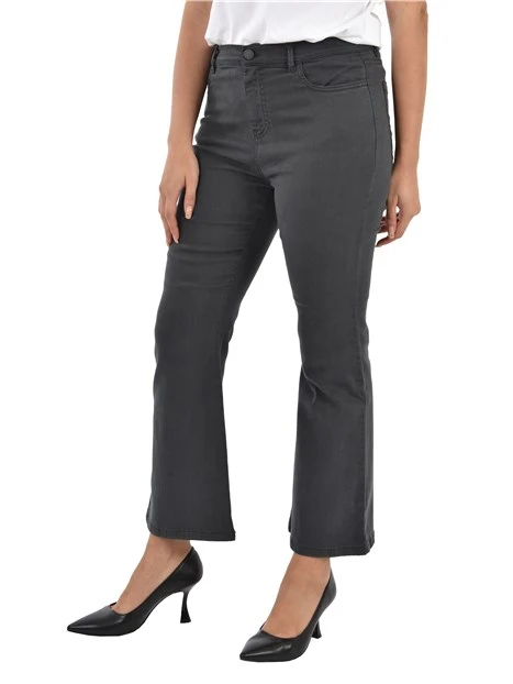 PANTALONI CROPPED CON LINEA SVASATA AL FONDO DONNA ANTRACITE