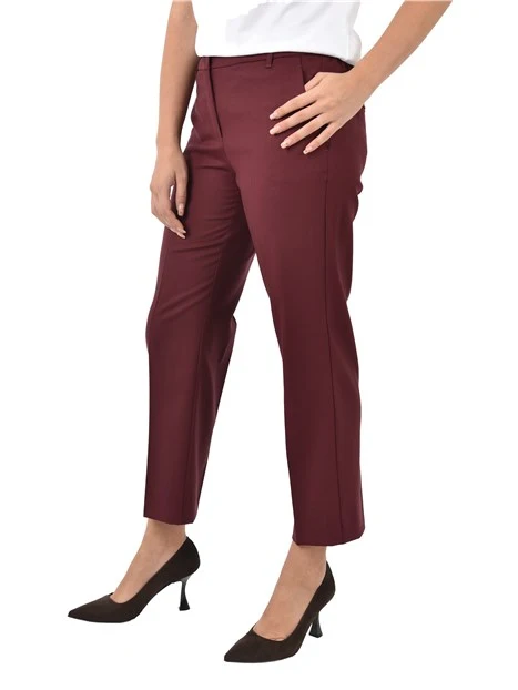PANTALONI CHINO CON INSERTO ELASTICO IN VITA DONNA BORDEAUX