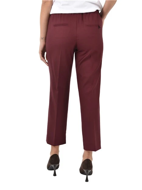 PANTALONI CHINO CON INSERTO ELASTICO IN VITA DONNA BORDEAUX