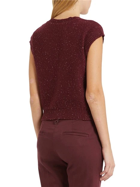 GILET CON PAILLETTES NOROIS DONNA BORDEAUX