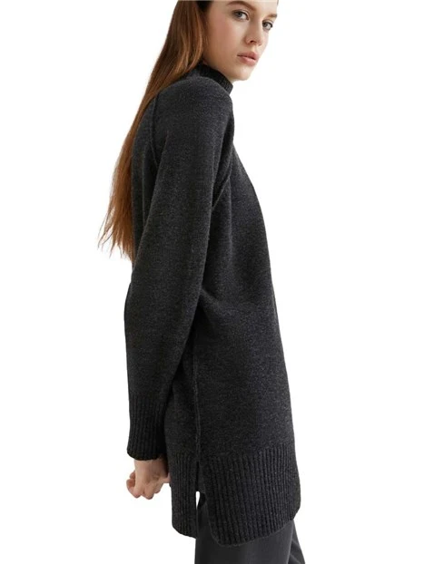 DOLCEVITA IN LANA CON SPACCHI DONNA ANTRACITE