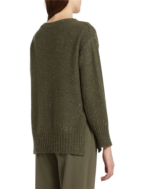 MAGLIA CON PAILLETTES ENNIO DONNA VERDE