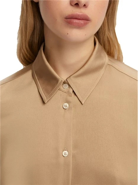 CAMICIA IN RASO DONNA BEIGE