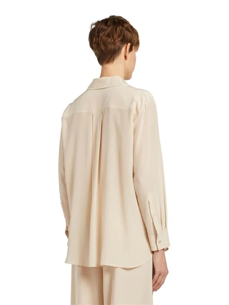 BLUSA IN SETA CON SCOLLO A V DONNA BIANCO