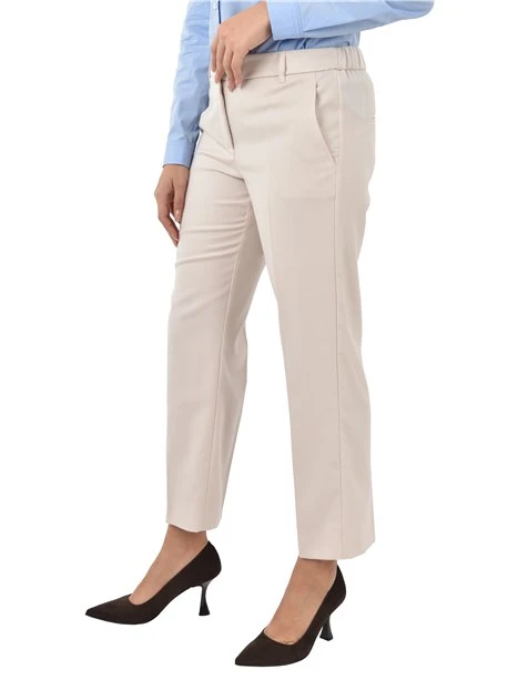 PANTALONI CHINO CON INSERTO ELASTICO IN VITA DONNA BIANCO