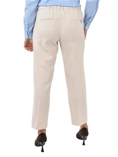PANTALONI CHINO CON INSERTO ELASTICO IN VITA DONNA BIANCO