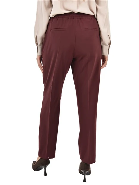 PANTALONI JOGGERS  CON PIEGA STIRATA FRONTE E RETRO DONNA BORDEAUX